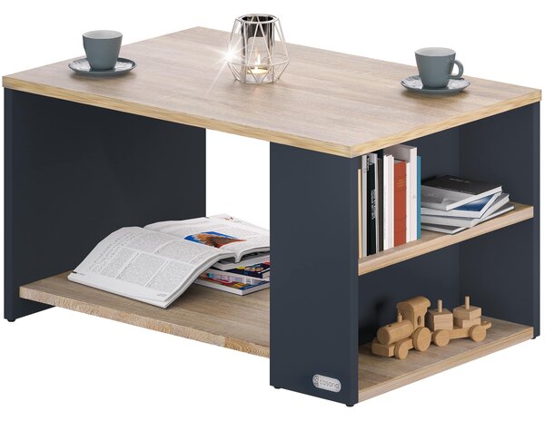 Konferenčný stolík Santa Cruz 90x60x50 cm - drevo/sivý