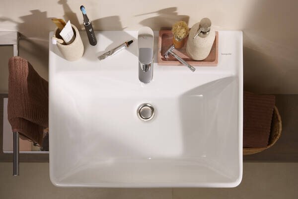 Hansgrohe Xanuia Q - Umývadlo na stenu 600x480 mm s otvorom pre batériu a prepadom, biela 60133450