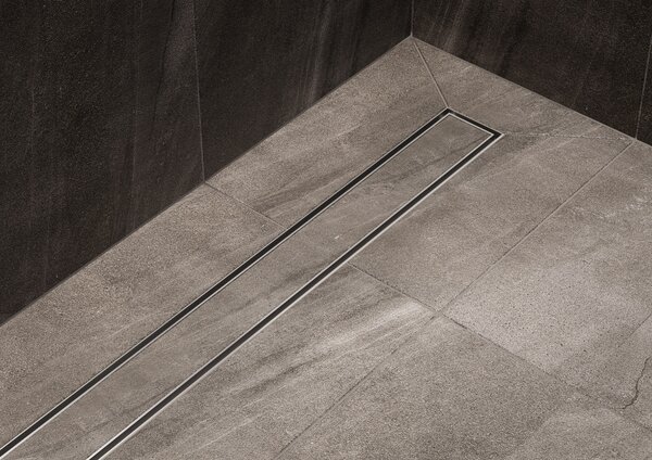 ESS Basic Drain - Univerzálny sprchový žľab 600x72 mm, kompletná sada, kartáčovaná nerezová oceľ BD-60-FL-50/28
