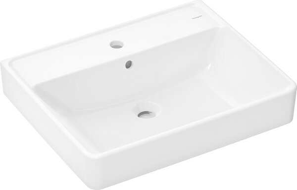 Hansgrohe Xanuia Q - Umývadlo na stenu 600x480 mm s otvorom pre batériu a prepadom, biela 60133450