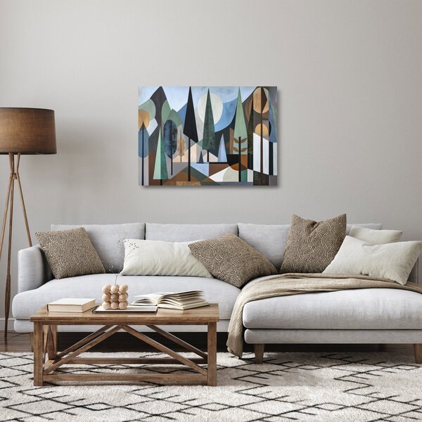 Sklenený obraz - Prírodná geometrická abstrakcia II. (70x50 cm)