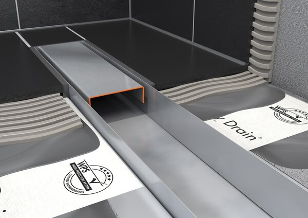 ESS Basic Drain - Univerzálny sprchový žľab 600x72 mm, kompletná sada, kartáčovaná nerezová oceľ BD-60-FL-50/28