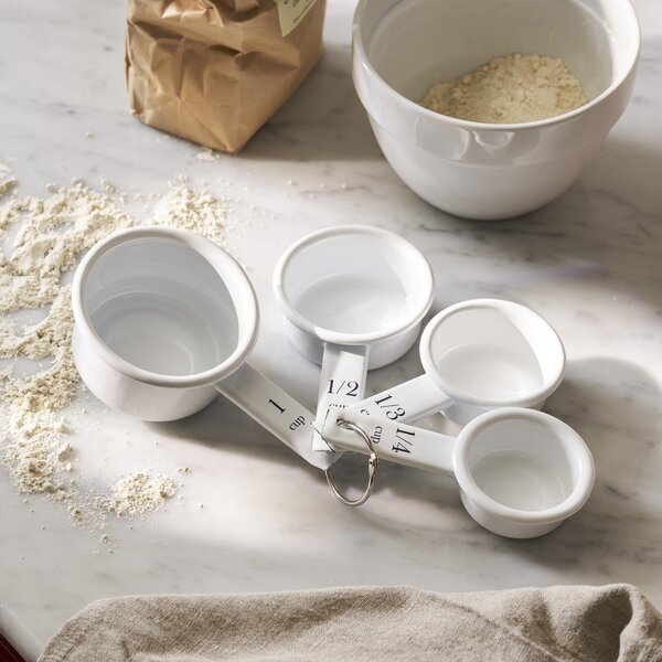 Smaltované odměrky White – set 4 ks