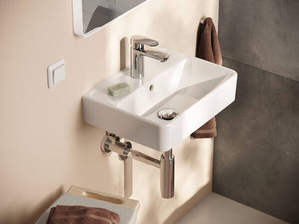 Hansgrohe Xanuia Q - Umývadielko na stenu 450x340 mm s otvorom pre batériu a prepadom, biela 60130450