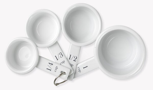 Smaltované odměrky White – set 4 ks