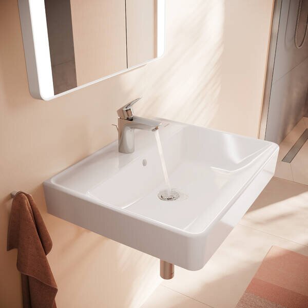 Hansgrohe Xanuia Q - Umývadlo na stenu 600x480 mm s otvorom pre batériu a prepadom, biela 60133450