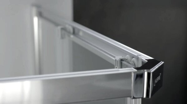 Hüppe Classics 2 EasyEntry - Posuvné dvere rohový vstup 2-dielny (1/2) 800x2000 mm, upevnenie vpravo, strieborná pololesklá, číre sklo s Anti-Plaque C25201.069.322