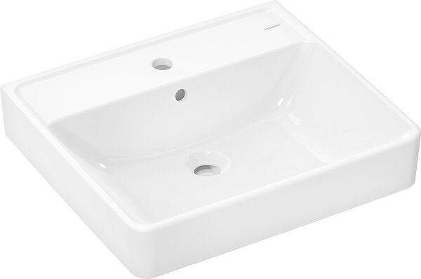 Hansgrohe Xanuia Q - Umývadlo na stenu 550x480 mm s otvorom pre batériu a prepadom, biela 60132450