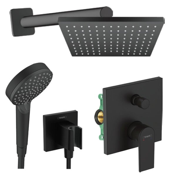 Hansgrohe set 21 - Sprchový systém pod omietku s pákovou batériou, komplet, čierna matná