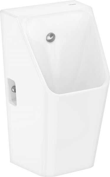 Hansgrohe EluPura Original Q - Pisoár 600/300 so zadným prívodom vody a spodným/zadným odtokom, bez okraja, biela 60127450