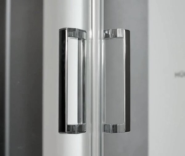 Hüppe Classics 2 EasyEntry - Posuvné dvere rohový vstup 2-dielny (1/2) 800x2000 mm, upevnenie vpravo, strieborná pololesklá, číre sklo s Anti-Plaque C25201.069.322