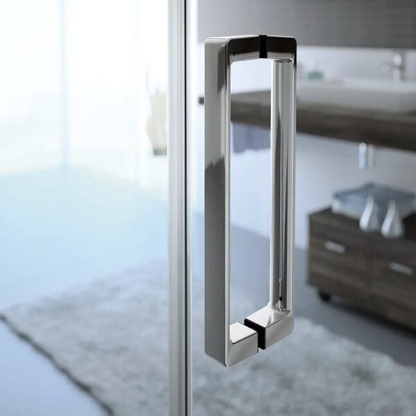 Hüppe Classics 2 EasyEntry - Posuvné dvere 1-dielne s pevným segmentom 2000x1200 mm, upevnenie vpravo, strieborná pololesklá, číre sklo s Anti-Plaque C25609.069.322