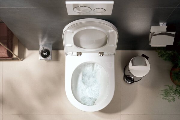 Hansgrohe EluPura Original S - Závesné WC s WC sedátkom, AquaChannel Flush, biela 60207450