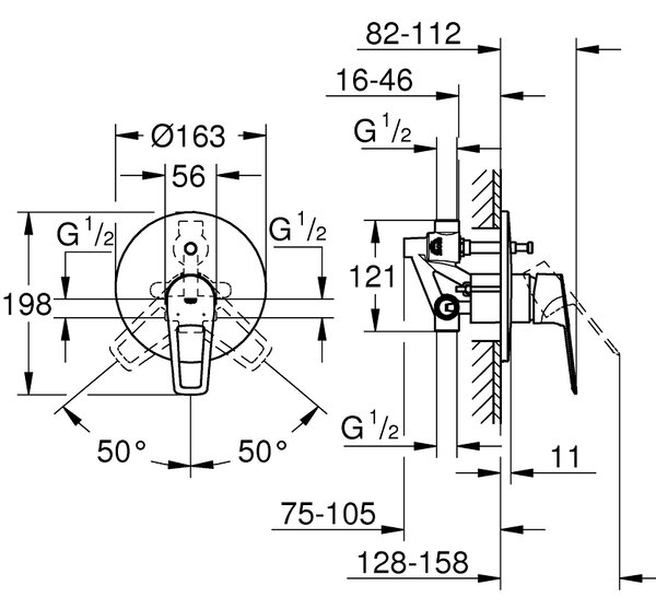 GROHE Set 3 - Sprchový systém pod omietku, komplet, chróm