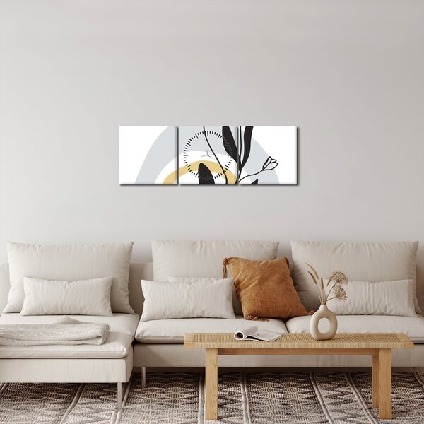 Obraz - Kvety vo váze N⁰1 (s hodinami) (90x30 cm)