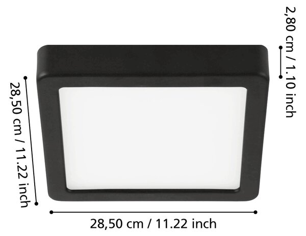STROPNÉ LED SVIETIDLO, 28,5/28,5/2,8 cm Xora - Interiérové svietidlá