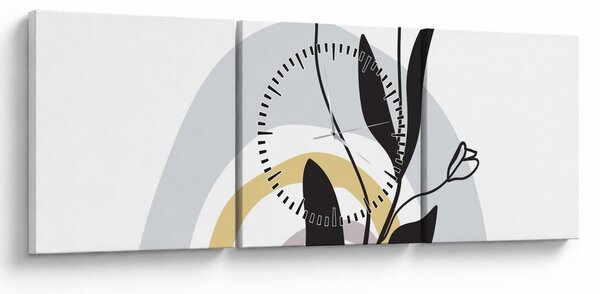 Obraz - Kvety vo váze N⁰1 (s hodinami) (90x30 cm)