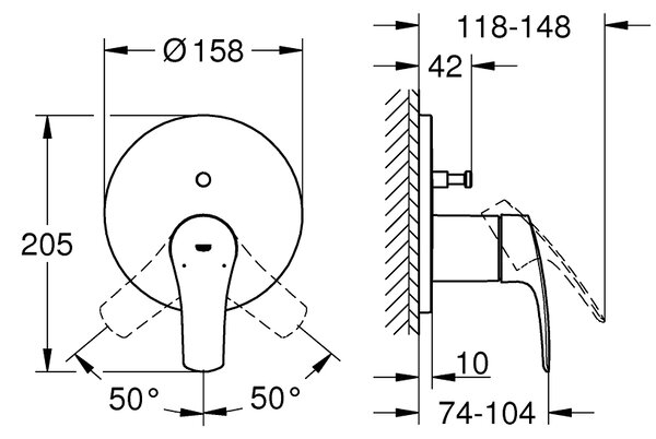 GROHE Set 4 - Sprchový systém pod omietku, komplet, chróm