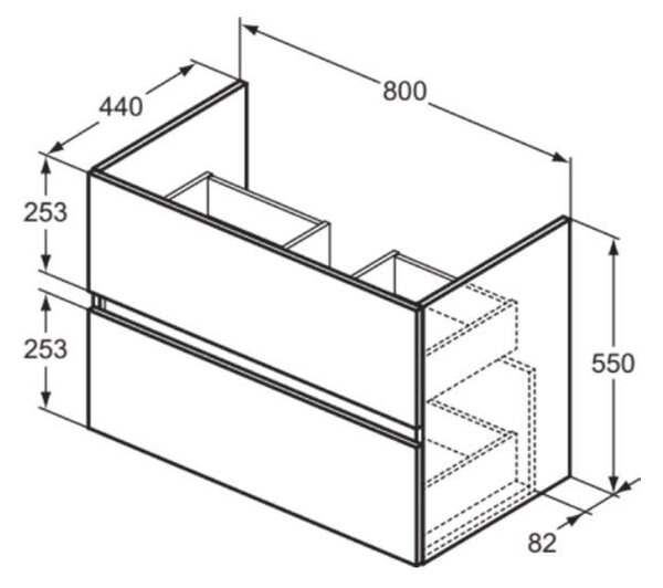 Ideal Standard i.life - Umývadlo so skrinkou 800 mm, orech