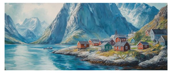Obraz - Nórska dedinka (120x50 cm)