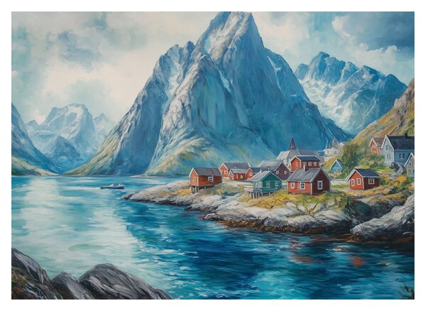 Obraz - Nórska dedinka (70x50 cm)