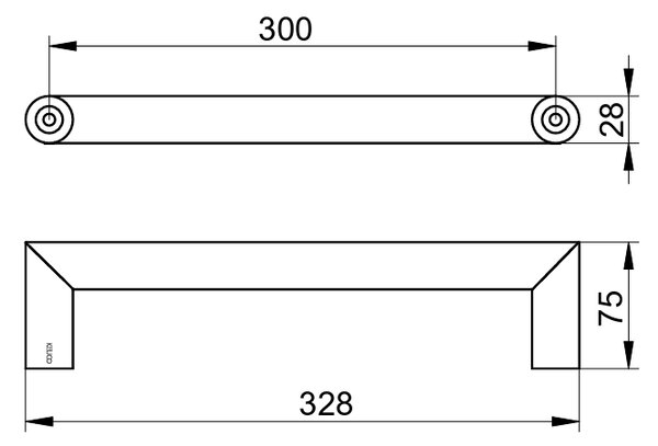 Keuco Reva - Madlo 328 mm, čierna matná 12807370000