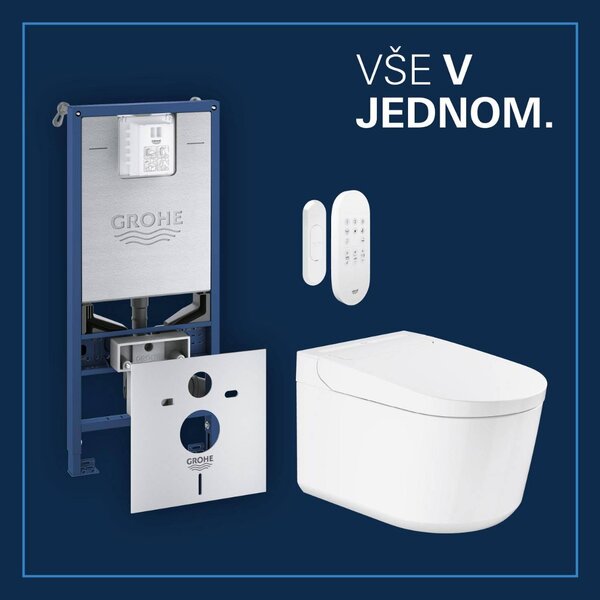 GROHE Sensia - Závesná sprchová toaleta + Rapid SLX Sada 4 v 1, alpská biela 36509SH0