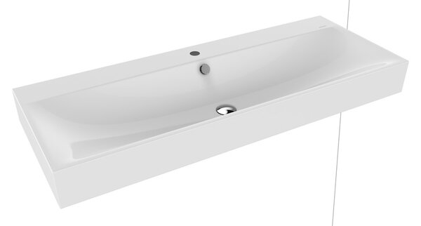 Kaldewei Silenio - Umývadlo na stenu 1200x460 mm, 1 otvor pre batériu, s prepadom, Perl-Effekt, alpská biela 904506013001