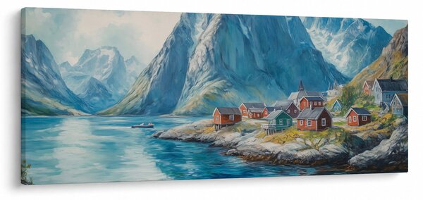 Obraz - Nórska dedinka (120x50 cm)