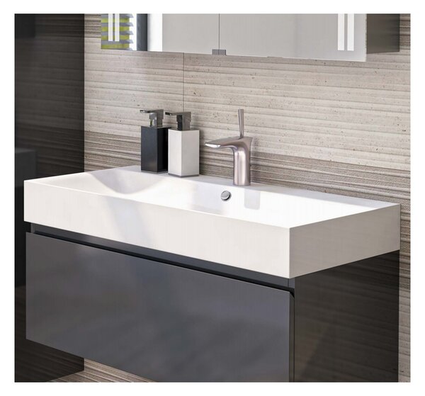Kaldewei Silenio - Umývadlo na stenu 1200x460 mm, 1 otvor pre batériu, s prepadom, Perl-Effekt, alpská biela 904506013001