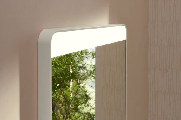 Hansgrohe Xarita Lite Q - Zrkadlo s horizontálnym LED osvetlením 700x600 mm s nástenným vypínačom, biela matná 54957700