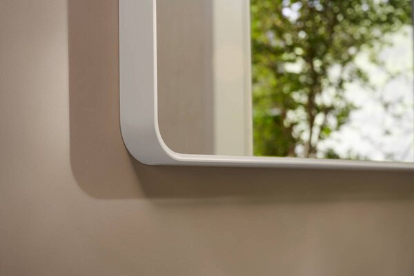 Hansgrohe Xarita Lite Q - Zrkadlo s horizontálnym LED osvetlením 700x600 mm s nástenným vypínačom, biela matná 54957700