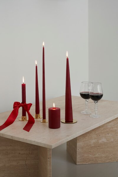 Svíčka Taper 32 cm – 44 Deep Wine Matt – set 2 ks