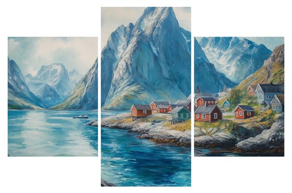 Obraz - Nórska dedinka (90x60 cm)