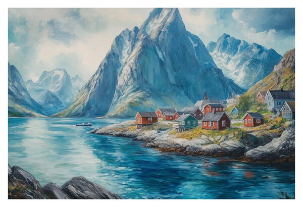 Obraz - Nórska dedinka (90x60 cm)
