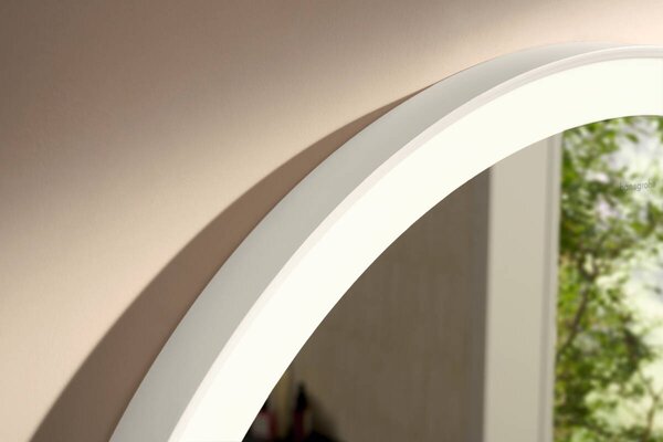Hansgrohe Xarita Lite S - Okrúhle zrkadlo s LED osvetlením po obvode ⌀ 700 mm s nástenným vypínačom, biela matná 54966700