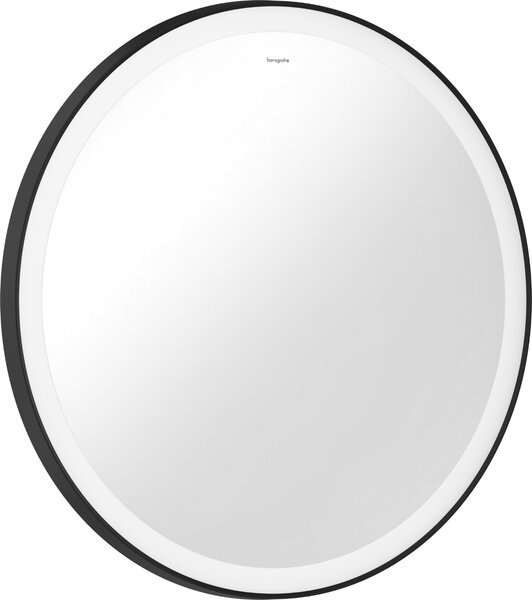 Hansgrohe Xarita Lite S - Okrúhle zrkadlo s LED osvetlením po obvode ⌀ 700 mm s nástenným vypínačom, čierna matná 54966670