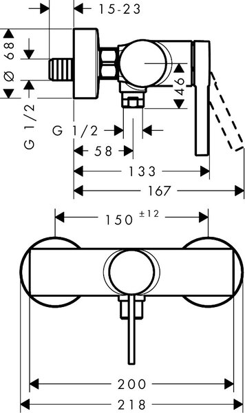 Hansgrohe Zesis S - Sprchová batéria nástenná, chróm 74621000