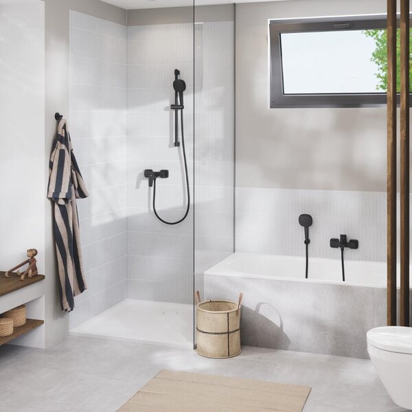 GROHE Cubeo Professional - Páková vaňová batéria na stenu, čierna matná 1018132430