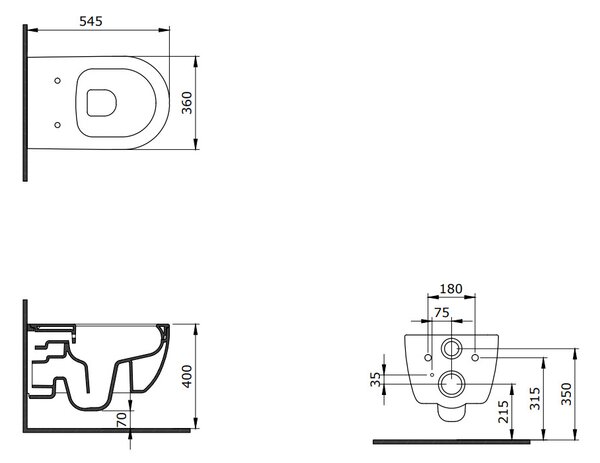 Bocchi V-Tondo - Závesné WC 545x360 mm Rimless + slim sedátko, SoftClose - SET, ľadovo modrá matná