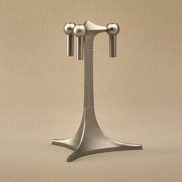 Designový svietnik STOFF Nagel Stand Brushed Chrome