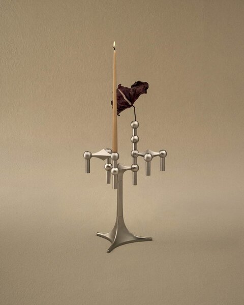 Designový svietnik STOFF Nagel Stand Brushed Chrome