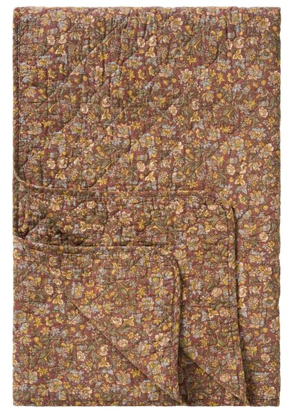Prešívaný prehoz Bordeaux/Bblue Flowers 130 × 180 cm