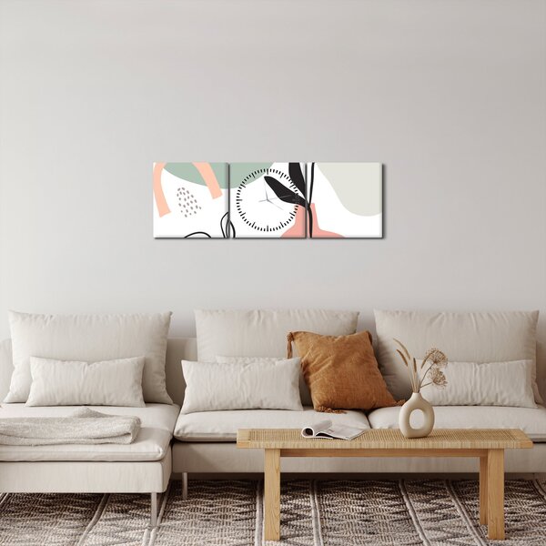 Obraz - Kvety vo váze N⁰3 (s hodinami) (90x30 cm)
