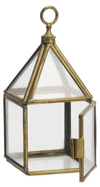 Skleneená mini krabička Clear/Aged Brass