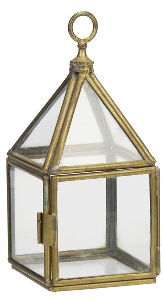 Skleneená mini krabička Clear/Aged Brass