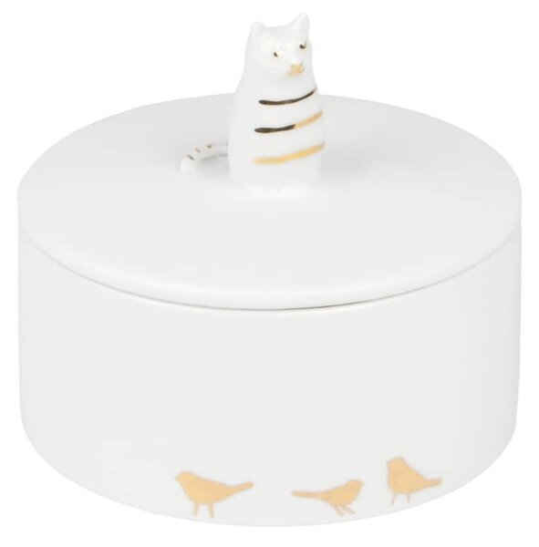 Porcelánová úložná dóza Cat