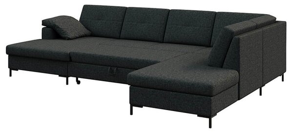 MUZZA ROZKLADACIA POHOVKA DO U MOOR S ÚLOŽNÝM PRIESTOROM 335 CM ANTRACIT PRAVÁ
