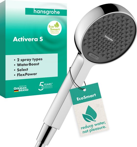 Hansgrohe Activera Select S - Ručná sprcha 95 2jet, EcoSmart, so zosilňovačom prúdu, chróm 28035000