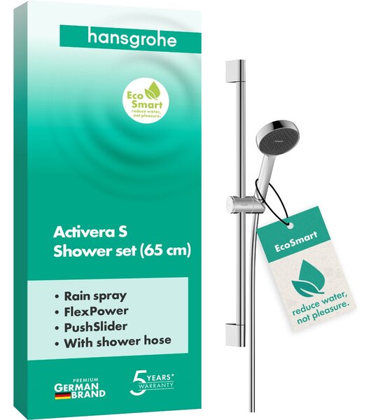 Hansgrohe Activera S - Sprchová súprava 95 1jet s tyčou 650 mm, EcoSmart, chróm 28041000